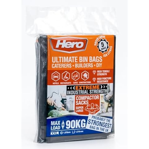 Hero Heavy Duty 158L Bin Bags Pack Cover