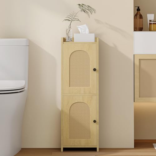 Hzuaneri Bathroom Storage Cabinet, Small Corner Floor Cabinet with 2