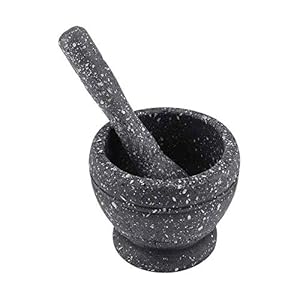 Gajyfcl DE24 Stone Mortar & Pestle 2-Cup