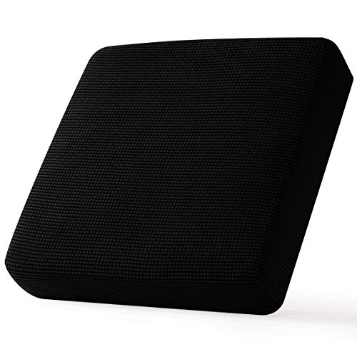 Image of Chunyi Jacquard Polyester Spandex Cushion Slipcover (Chair Cushion, Black)
