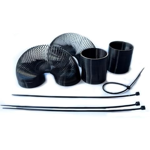 4 Pieces Squirrel Proof Metal Spring Barrier Device Spring Guard Baffle Accessories Outdoor Bird Feeder Protects Hanging Spring Type Coil Poles Raccoon Proof (Black，1.4“) Cover