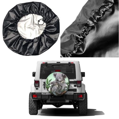Image of Delerain Koalas Spare Tire Covers Waterproof Dust-Proof Spare Wheel Cover Universal Fit for Trailer, RV, SUV, Truck and Many Vehicle (17 Inch for Diameter 31 inch-33 inch)