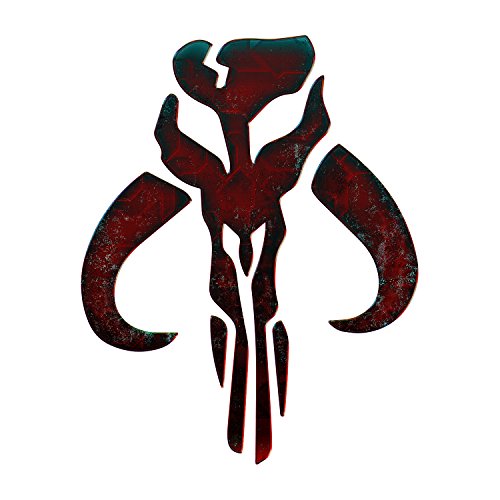 Bargain Max Decals Mandalorian Inspired Skull Dark Red Metal Window Laptop Car Sticker 6