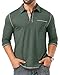 Sailwind Mens Long Sleeve Polo Shirts Cotton Fashion Casual Classic Collared Golf Shirts Green