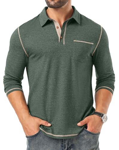 Sailwind Mens Long Sleeve Polo Shirts Cotton Fashion Casual Classic Collared Golf Shirts4