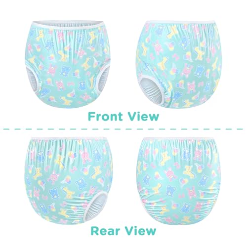 Image of LittleForBig Washable Reusable Waterproof Adult Plastic Pants Pull Up Diaper Cover - Full Print Baby Parade L