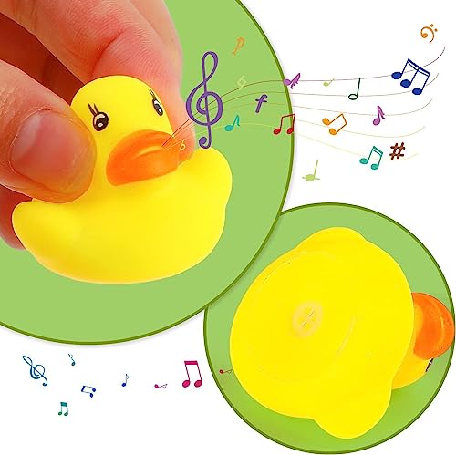 DERAYEE Badespielzeug Baby,Gummiente,Gummi Badeenten,Gummi Enten,Float und Squeak Mini Enten Badewanne Spielzeug für Kinder Dusche,Geburtstag (gummiente, 50PC)