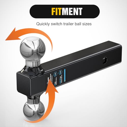 Image of Nilight Trailer Hitch Ball Mount, 2 Inch, 2-5 /16 Inch Balls, Fits 2 Inch Square Receiver, 10,000 lbs