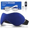 Ezona Premium Heated Eye Mask Bundle - Cordless & USB Electric Eye Compress Set for Dry Eyes Relief, Blepharitis, Sinus Migraine - Includes Washable Cotton Mask & Adjustable Timer Heating Pad