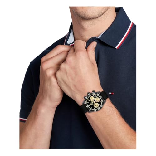Image of Tommy Hilfiger Th85 Quartz Analog with Black Dial Black Silicone Strap Watch for Men - TH1792182