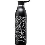 CityLoop Isolierflasche, 0,6L, Lava-Schwarz + Print