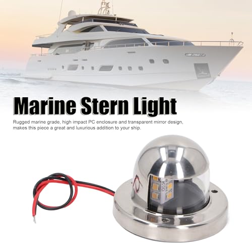 Luce di Poppa per Barca, Luce di Poppa per Barca a LED in Acciaio Inossidabile Impermeabile 12 V, Luce di Navigazione per Ancora, Luce di Poppa per Yacht, Luce di Poppa Bianca