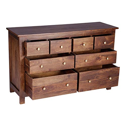 Image of Solid Sheesham Wood Wooden Chest of Drawers with 8 Drawer Storage | Multipurpose Storage Cabinet Rack for Bedroom Home Living Room (Honey Finish)