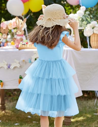 Arshiner Toddler Tutu Dress Girls Fluffy Tiered Summer Dresses Cute Party Tulle Sundress for Kids 2-7Y3