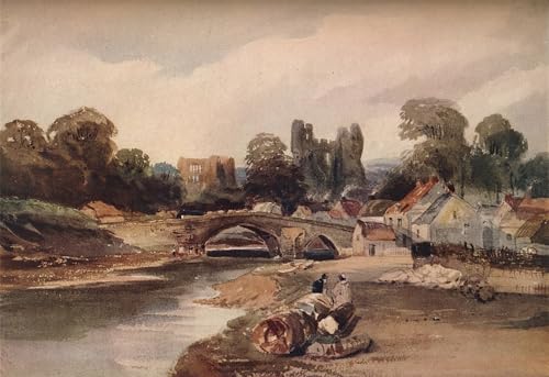 Affiche Toile Peter De Wint un village sur une rivière décoration murale 60x90cm