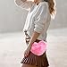 TENDYCOCO UmhäNgetasche Damen PlüSch Herzform Tasche Mit Kette Kleine Rosa Schultertasche FüR Alltag Shopping Und Dating
