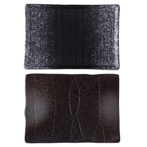 Set 2 platos rectangulares de cerámica miniatura 1