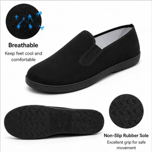 Image of Tai Chi Shoes for Men & Women, Lightweight Canvas Kung Fu Training Sneakers | Breathable Cloth Upper,Soft Flexible Fit and Nonslip Rubber Sole for Tai Chi, Kung Fu, Martial Arts, Walking and daily wear