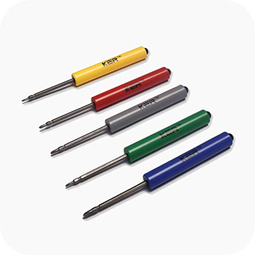 KER Mini Screwdriver Set, Eyeglass Repair Tool Kit, 5PCS Double Head Precision Screw Driver with Flathead and Phillips for Glasses, Electronics, Toys, Watches