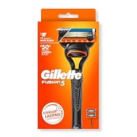 Gillette Fusion 5 Manual Razor Handle + 2 Blade Refills, Men's Shave Care