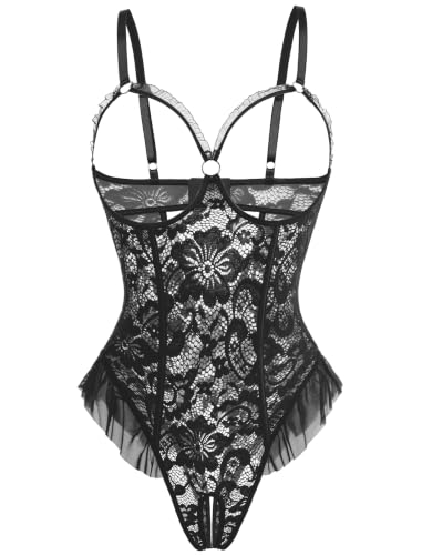 Image of Avidlove Women One Piece Lingerie Sexy Lace Babydoll Mini Bodysuit