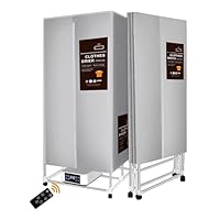 HGFCVVNNV Heated Clothes Airer with Cover,Dry Soon Deluxe 3-Tier Heated Airer, Folding Clothes Drying Rack Indoor Load 25kg