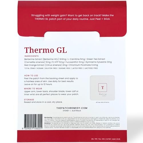 Image of The Patch Remedy Thermo GL Patch - Berberine, Green Tea, L-Carnitine, 5-HTP, Fucoxanthin | 30 Patches