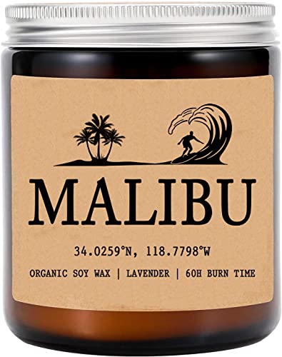 Malibu California Scented Candle - Organic Soy Wax - Gift for Her - Gift for Him - New Home Gifts - Birthday Gift for Friend - National Park Gifts - State Candles