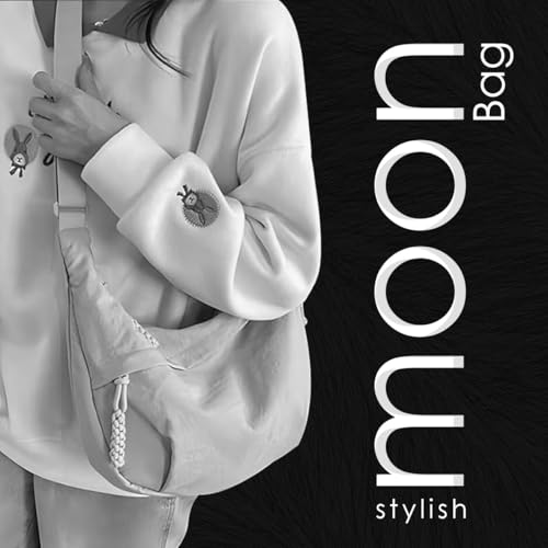 Image of Lyrovo Travel Crossbody Crescent Bags for Women Over Shoulder Purse with Zipper Half Moon Sling Bag & Waist Bag Unisex Chest Bag