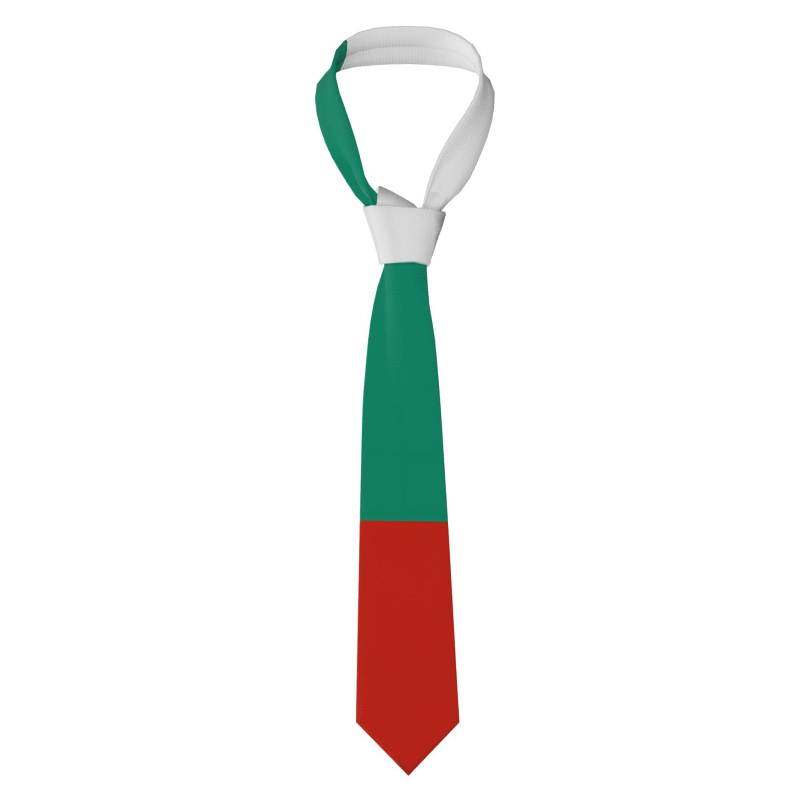 Whjshop Men's Black Necktie Bulgarian Flag Pattern For Business, Daily, Work, Birthday, Wedding, Party, Banquet, Gift