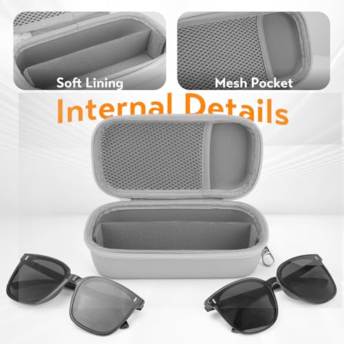Image of Double Eyeglasses Case, Hard Shell Dual Glasses Case Travel Sunglasses Organizer for Men Women
