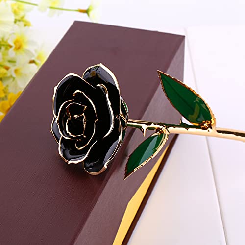 Gold Dipped Rose Flowers 24k Gold Rose Girlfriend Gift 24k Rose Gold Rose Love Stem Dipped 24k Rose Foil Trim Geschenken voor Haar - Afbeelding 6