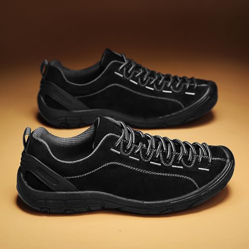 Men's Suede Lace Up Low Top Hiking Shoes Casual Outdoor Comfortable Non-Slip Lightweight Fashion Walking Shoes Camping Sneakers3