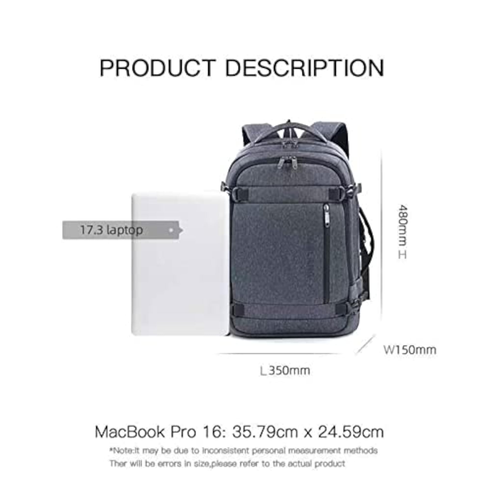Men's Waterproof Travel Laptop Backpack, Stylish & Functional