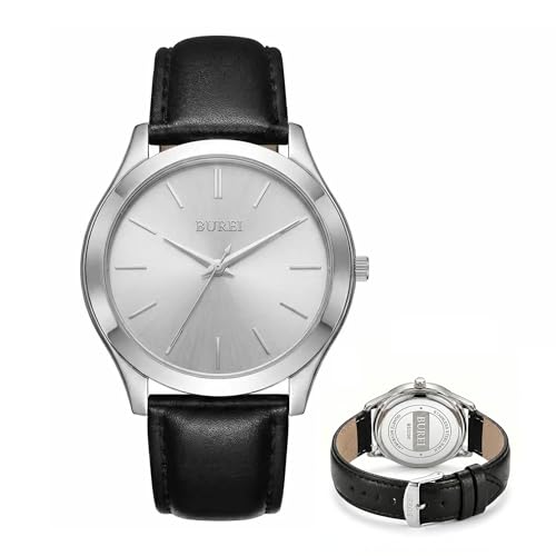 Image of BUREI Men's Wrist Watch, Analog Stainless Steel Dress Waterproof Quartz Watch for Men with Japanese Movement,Refined Gifts for Men, Boyfriend, Husband, Dad