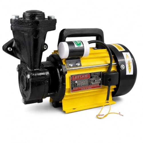 Image of LAKSHMI 0.5 HP Self Priming Monoblock Water Pump | Single Phase 240V | 2800 RPM | 25 x 25 mm | Head 6-30 m | 900-2400 LPH | Domestic Water Supply Pump