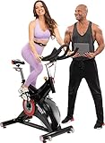 Miweba Sports Profi Indoor Cycling Bike MS500 Ergometer Heimtrainer - 25 Kg Schwungmasse - Pulsgurt - Filzbremse - Tablethalterung