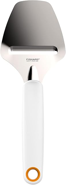 Fiskars Skrawak do sera twardego, Functional Form, Stal nierdzewna/tworzywo sztuczne, Szerokość krojenia: 6 cm, Biały, 1016129