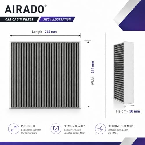 Image of Car Cabin Air Filter with Activated Carbon | AC Filter for Mahindra Scorpio CRDE | PM2.5 Dust Protection | Easy DIY Installation | Pack of 1