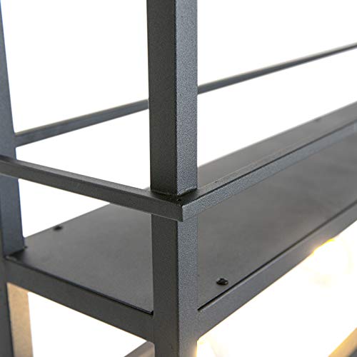 Qazqa Esstisch Modern Pendelleuchte, Pendellampe - Cage Rack - Schwarz, 4-flammig, 101.5cm, Ideal als Esszimmerlampe und Wohnzimmerlampe