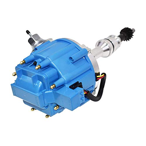 A-Team Performance - Hei Complete Distributor 65K-Volt Coil, 8 Cylinders - Compatible With Bbf Big Block Ford 351C 351M 400M 429 460 - One Wire Installation Blue Cap #TOP1