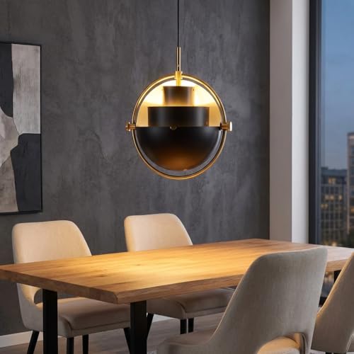 BARCELONA LED Lampada a Sospensione ASTOR in Metallo con Cavo Nero e Paralumi, Stile Industriale Moderno e Vintage, Ideale per Sala da Pranzo, Camera da Letto o Ufficio