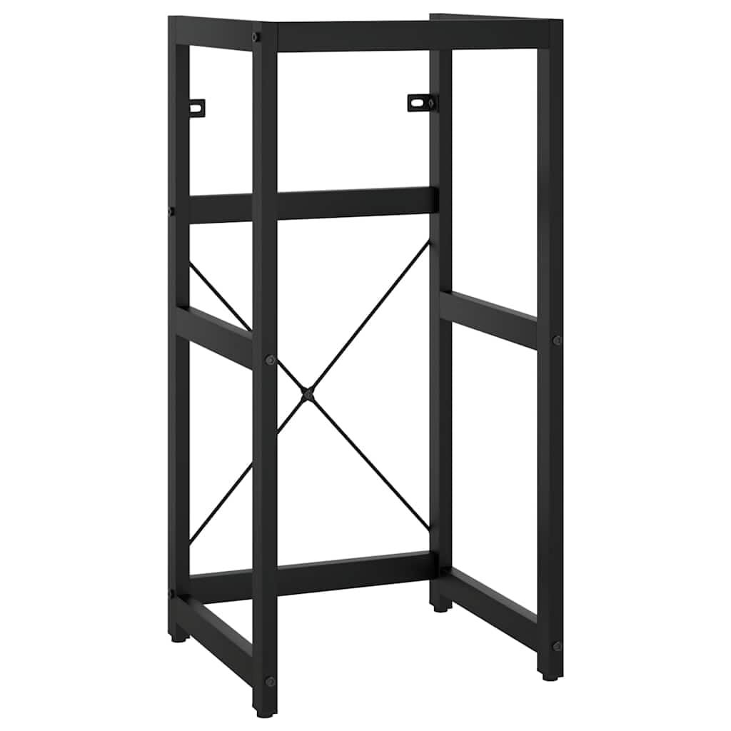 Supporto per lavabo da bagno, in ferro, moderno, per consolle da bagno, robusto telaio in metallo nero, 40 x 38 x 83 cm