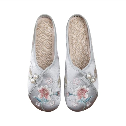 Chinese Slippers for Women Embroidered Mules Slip on - Comfortable Walking Retro Trendy Soft Cute Casual Beach Travel Lightweight Running Standing All Day Business Office Driving Birthday Gifts