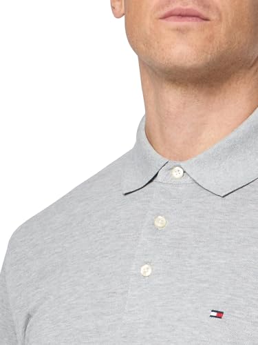 Image of Tommy Hilfiger Men's Short Sleeve Polo Shirts in Slim Fit with Stretch and Organic Pique Cotton