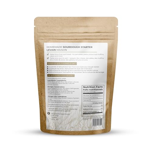 Dough dough at home Teig Teig zu Hause Sauerteigstarter San Francisco-Stil, dehydrierter Starter (15,4 G) (Weißmehl)