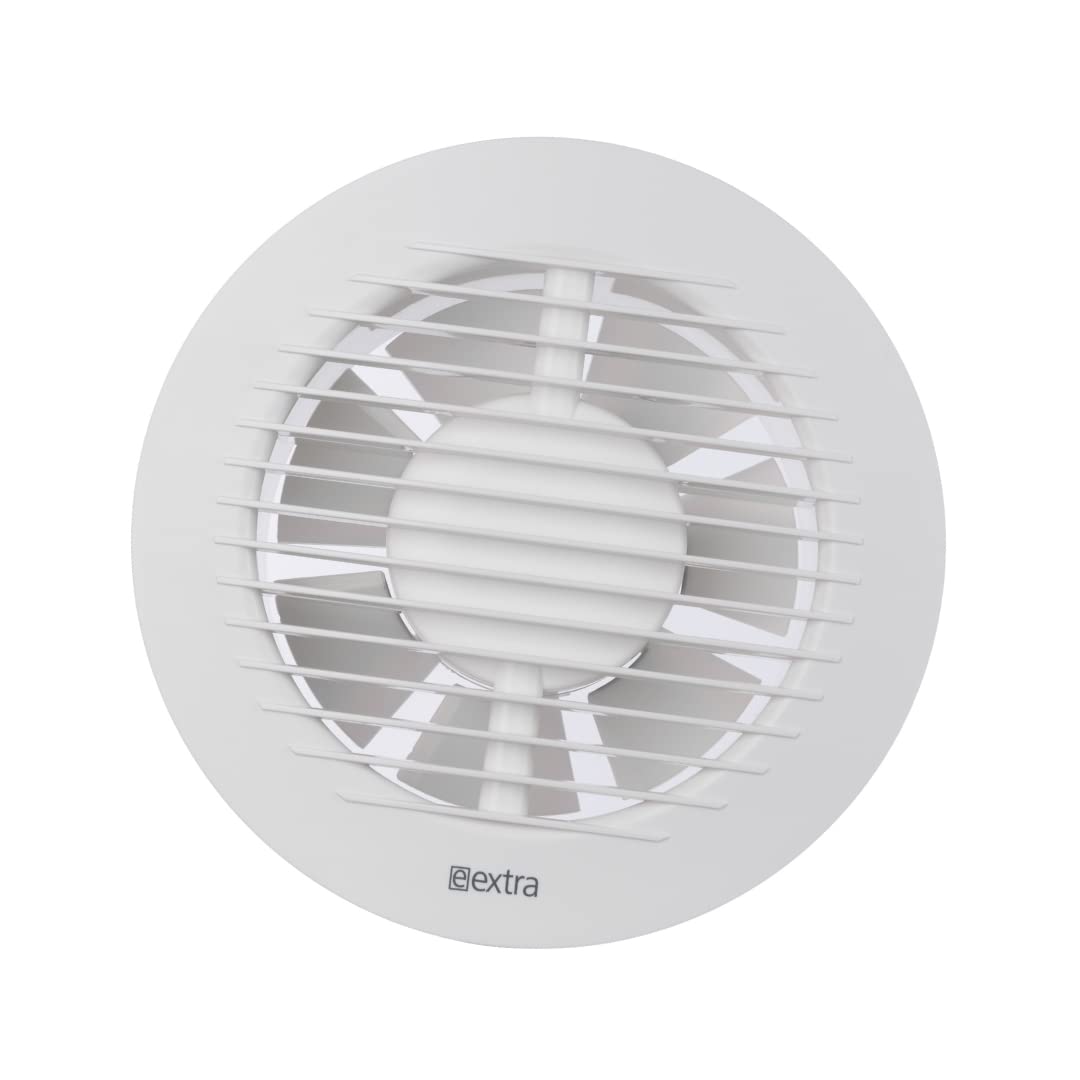 Europlast Ø 125mm Extracteur d'Air Silencieux Avec Capteur d'Humidité et Minuterie - Ventilateur Salle de Bain Blanc - Ventilateur Mural pour Cuisine WC Salle de Bain