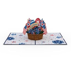 Lovepop Americana Basket Pop-up Card – Fourth Of July – Handcrafted 3D Pop-Up Greeting Card – Fourth Of July Celebration Card, 5 x 7” Lovepop Americana Basket Pop up Card–Fourth Of July–Handcrafted 3D Pop Up Greeting Card–Fourth Of July Celebration Card 5 x 7