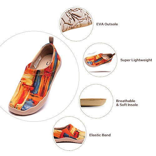 Uin Women's Color Zone Painted Canvas Slip-On Shoes Fashion Travel Shoes Breathable Sneaker（9） Colorful #TOP4