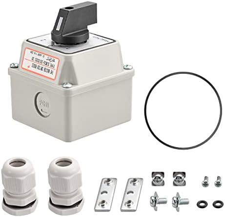 Heschen Universal Rotary Cam Selector Changeover Switch SZW26-20/D202.2D with Master Switch Exterior Box LW28-20/4 660V 20A ON-OFF-ON 3 Position 2 Phase 8 Terminals CE
